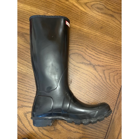 Hunter Original Tall Gloss Black Rubber Rain Boots Women US 7 UK 5 EU 38 - Picture 11 of 15